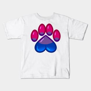 LGBTQ+ Pride Heart Paws - Bisexual Kids T-Shirt